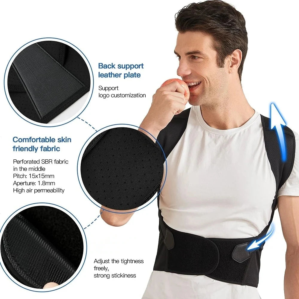 Adjustable Back Posture Belt - Instant Pain Relief & Back Support | حزام قابل للتعديل لتصحيح وضعية الظهر - تخفيف فوري للألم ودعم للظهر