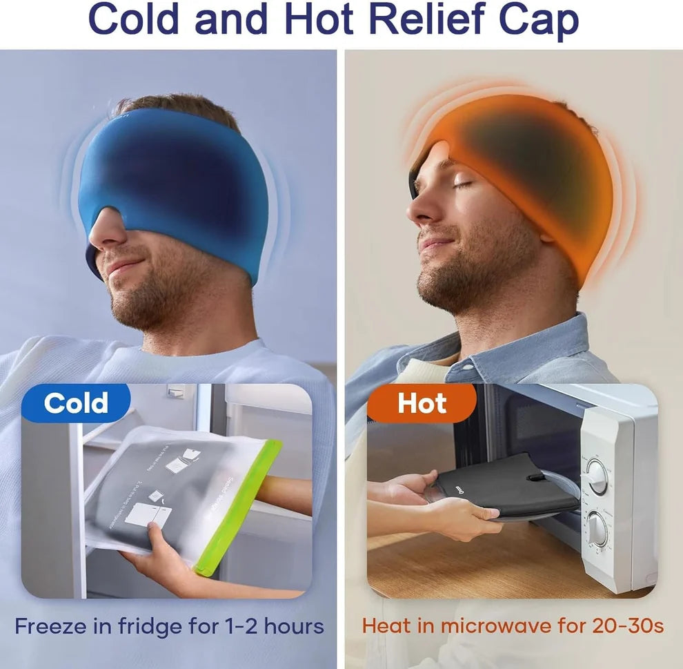 Migraine Relief Cap – Hot & Cold Therapy Headache Relief Cap  قبعة تخفيف الصداع النصفي – قبعة العلاج بالحرارة والبرودة لتخفيف الصداع