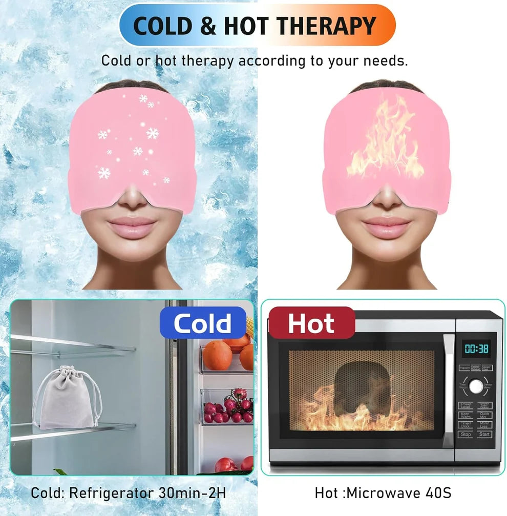 Migraine Relief Cap – Hot & Cold Therapy Headache Relief Cap  قبعة تخفيف الصداع النصفي – قبعة العلاج بالحرارة والبرودة لتخفيف الصداع